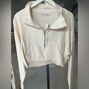 Free People Cropped Quarter Zip